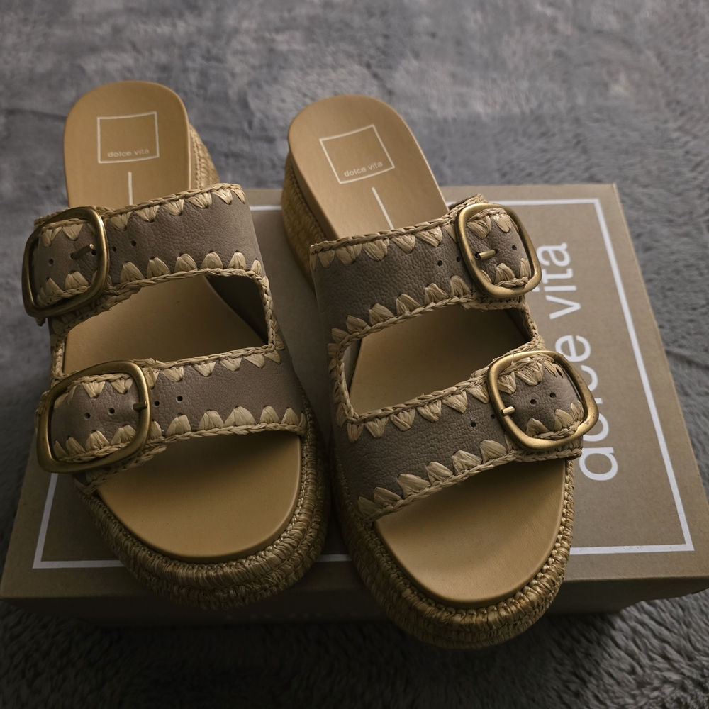 Dolce Vita Almond WANIKA Nubuck espadrilles with Braided Details